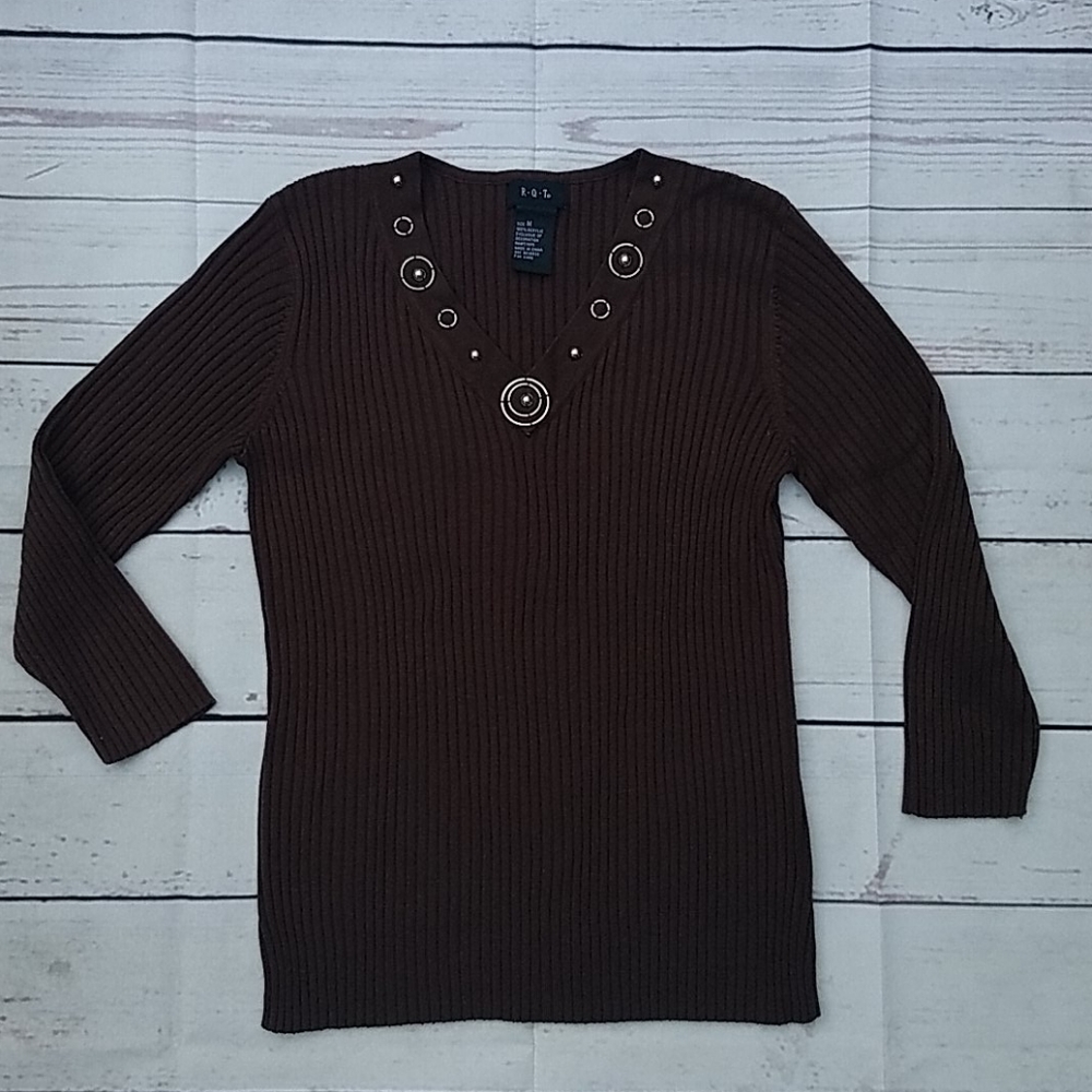 Vneck Ribbed Sweater